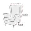 Solid Color Jacquard Wing Chair Covers Stretch Spandex Wingback Armchair Cover Elastic Sofa Slipcover with Seat Cushion Cover