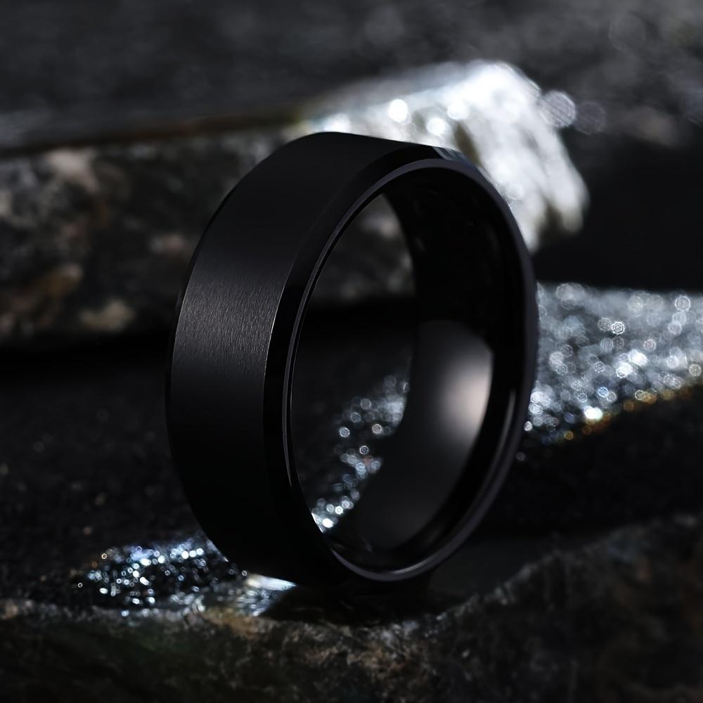 

Мужское кольцо из нержавеющей стали, одинарное, в повседневном стиле, без покрытия, с матовой отделкой 13 чёрный