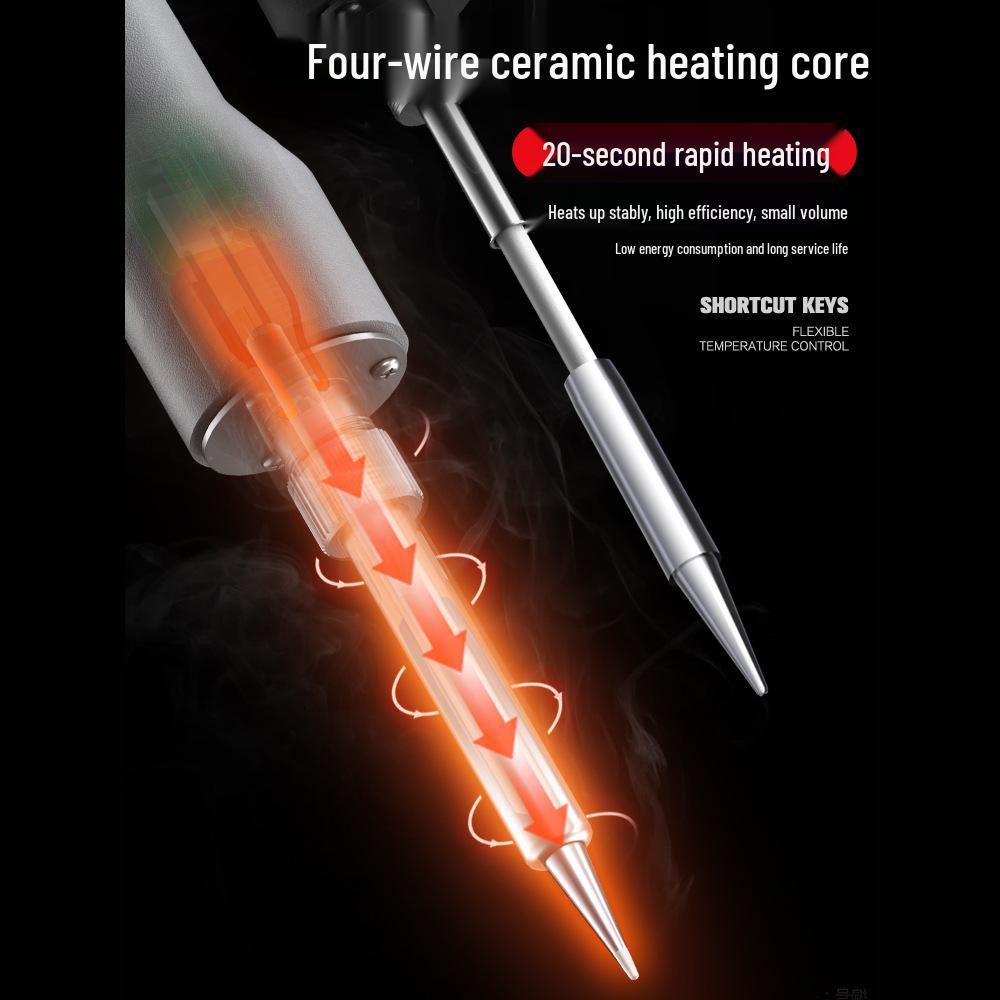 DELIXI Professional High-Power Electric Soldering Iron with Digital Display - Ideal for Household and Repair Tasks.