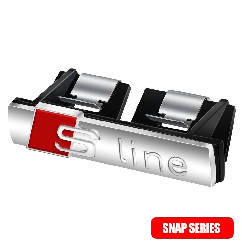 2026 Car Front Hood Grille Quattro Sline Emblem Badge Sticker For Audi Quattro Sline A1 A2 A3 A4 A7 Q2 Q5 SQ5 RS5 TT Auto Accessories