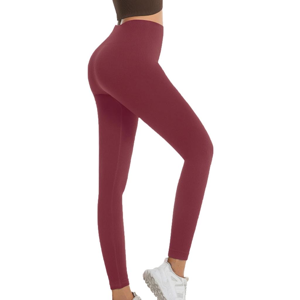 Hohe Taille Yoga Leggings für Damen Nahtlose Bauchkontrolle Trainingshose Leichte Laufstrumpfhose Dehnbar Schlanke Passform Sportbekleidung