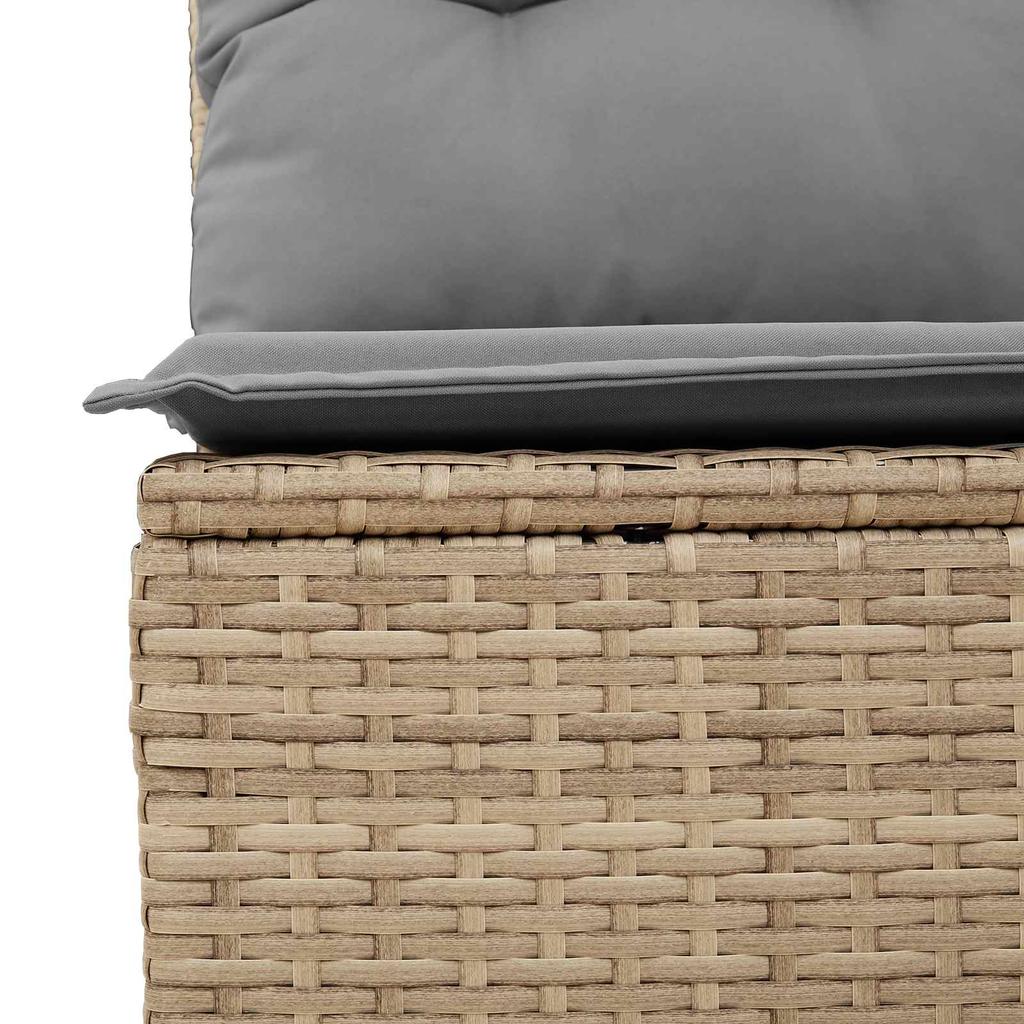 Garden Sofa with Cushions Beige and Grey Poly Rattan