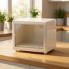 Enclosed Countertop Organizer with Transparent Front Door DustResistant Ventilated Cup Storage