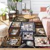 Cat Portraits Pattern Rug Floor Mat for Living Room or Bedroom Soft and Comfortable Carpet a Gift for Birthday and Holiday.