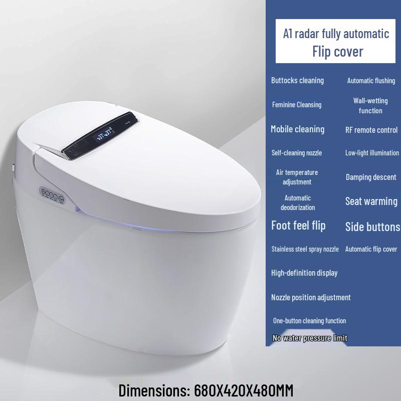 AI Dual Waterway Instant-Heat Smart Bidet Toilet with One-Button Drying & Siphon Flush System