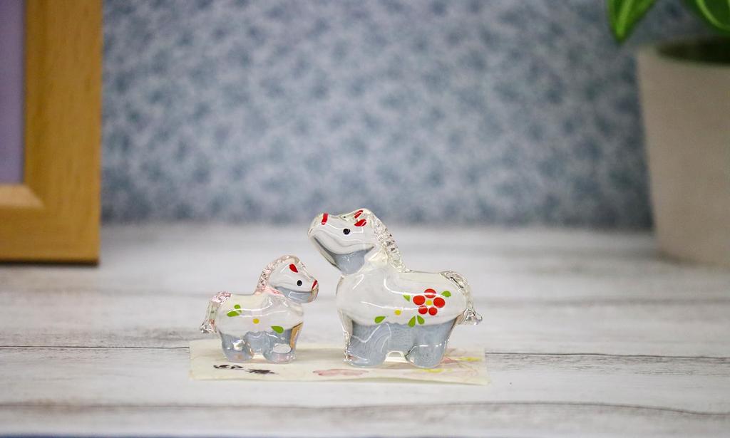 Craftsman House 2026 Zodiac Year of the Red and White Glass Ornament (Reiwa 8) Horse, Horse,