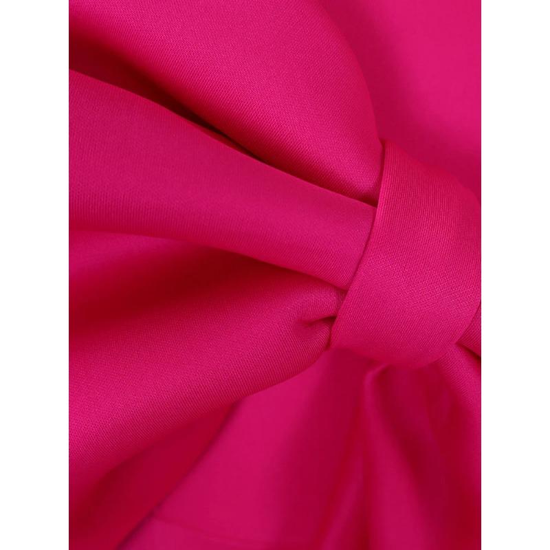 FairyShely Summer Bow Short Sleeve Plus Size Club Dress Women Solid Large Big Dresses Lady Slim Party Tight Curvy Dress