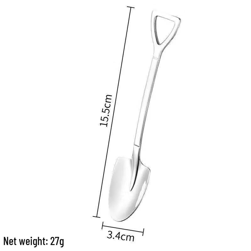 Retro Stainless Steel Shovel Dessert Spoons Set
