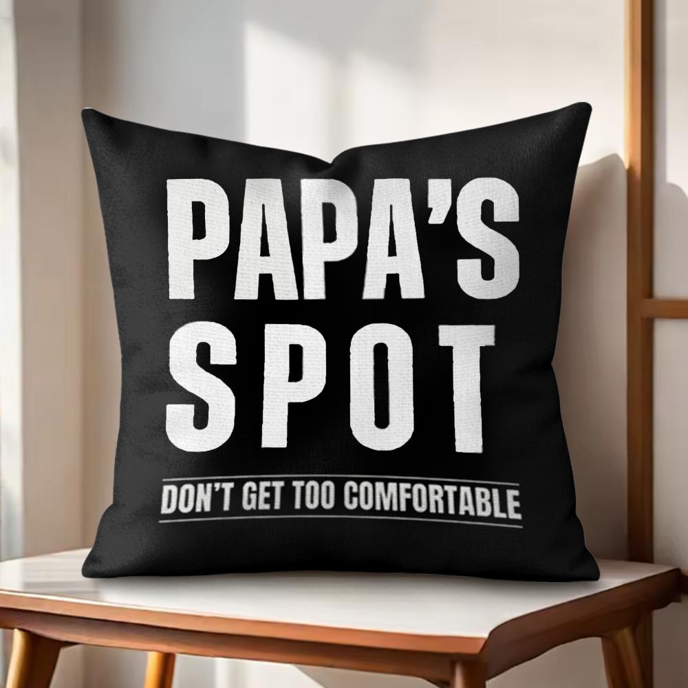 

Funny DADS SPOT Cushion Cover Natural Linen Organic Fabric DoubleSided Printing Couch Pillow Covers Home Decor 30x30cm