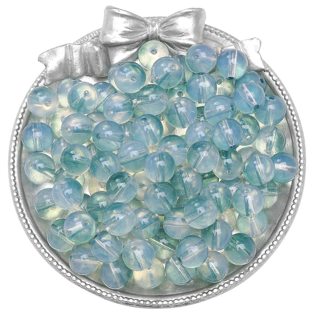 30Pcs Crystal Glass Beads Protein Coated Colored Round Loose Spacer Beads for DIY Necklace Bracelet Jewelry Making
