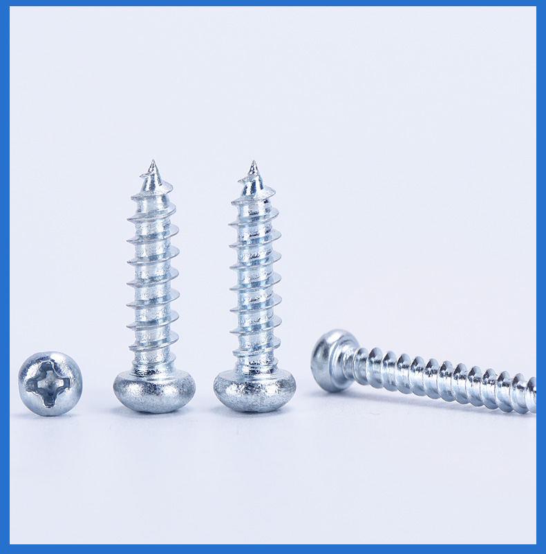 Hardened Blue Zinc Plated Phillips Pan Head Self-Tapping Wood Screws - Sizes M2.5, M3, M4, M5, M6