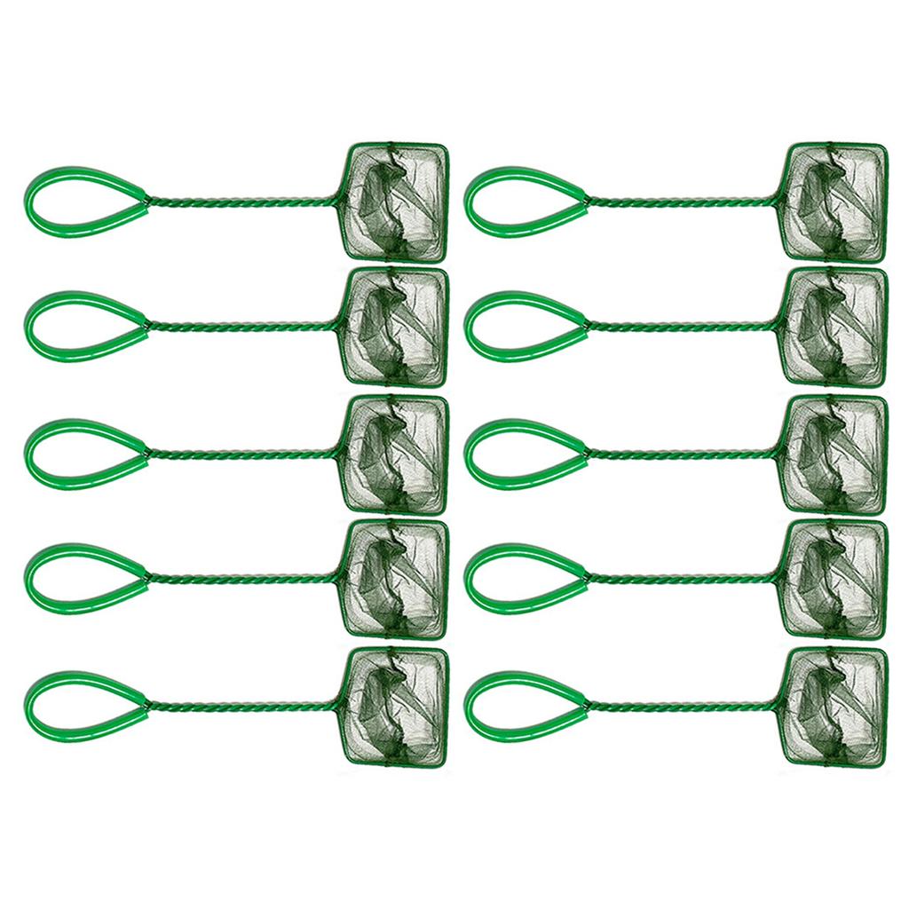 10pcs Aquarium Fish Net Scoop Tool for Safe Catching and Fishtank Cleaning with Ergonomic Handle for Office Home Use