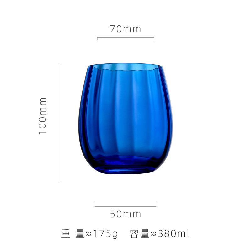 Blue Ripple Red Wine Glass Goblet Retro High Stem Crystal Glass Wine And Champagne Glass For Home 1PCS