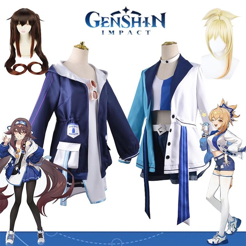 Genshin Impact Hutao Yoimiya Cosplay Costume Wig For Halloween