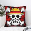 Luffy Anime  Skull Square Pillow Case  Cushion Cover Funny Zipper Decorative Pillowcover for Sofa Cm