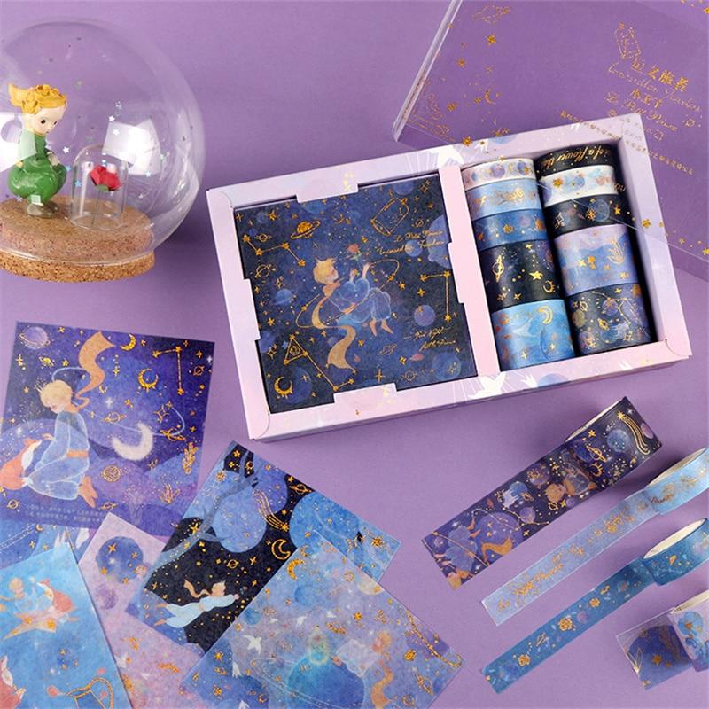 20 Pcs/Box Le Petit Prince Space Travelling Washi Tape Set Galaxy Adhesive Tape DIY Scrapbooking Sticker Label Masking Tape Gift