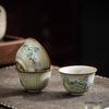 1 Pc Chinese Vintage Ru Kiln Ceramic Tea Cup Handmade Landscape Teacup Household Beauty Tea Bowl Travel Personal Teaware 50ml