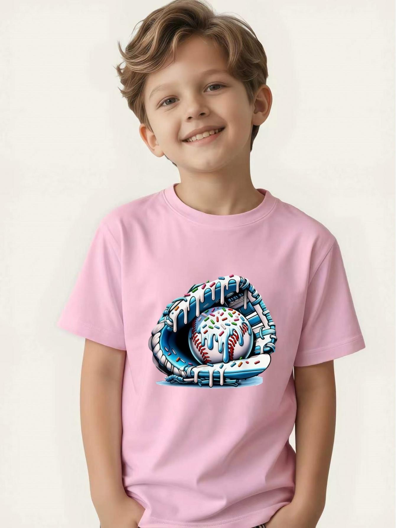 

Children s original printed short-sleeved children s summer round neck T-shirt is breathable and comfortable 160