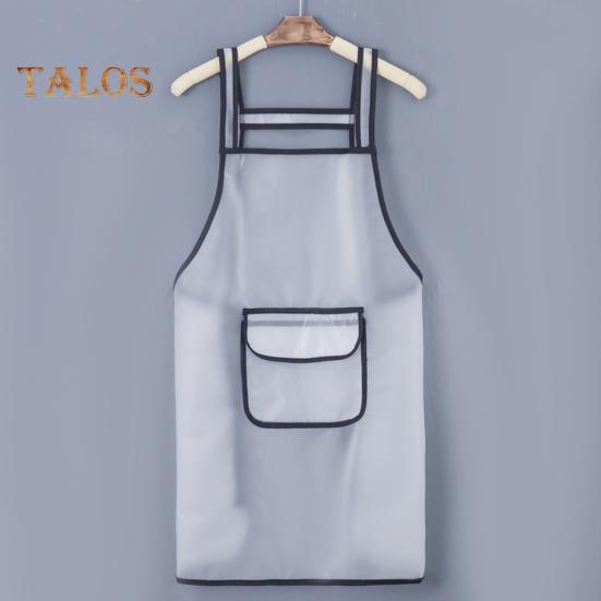 Double Shoulder Apron Big Pocket Waterproof 2 Styles Useful Quick Drying Cooking Bib for Restaurant