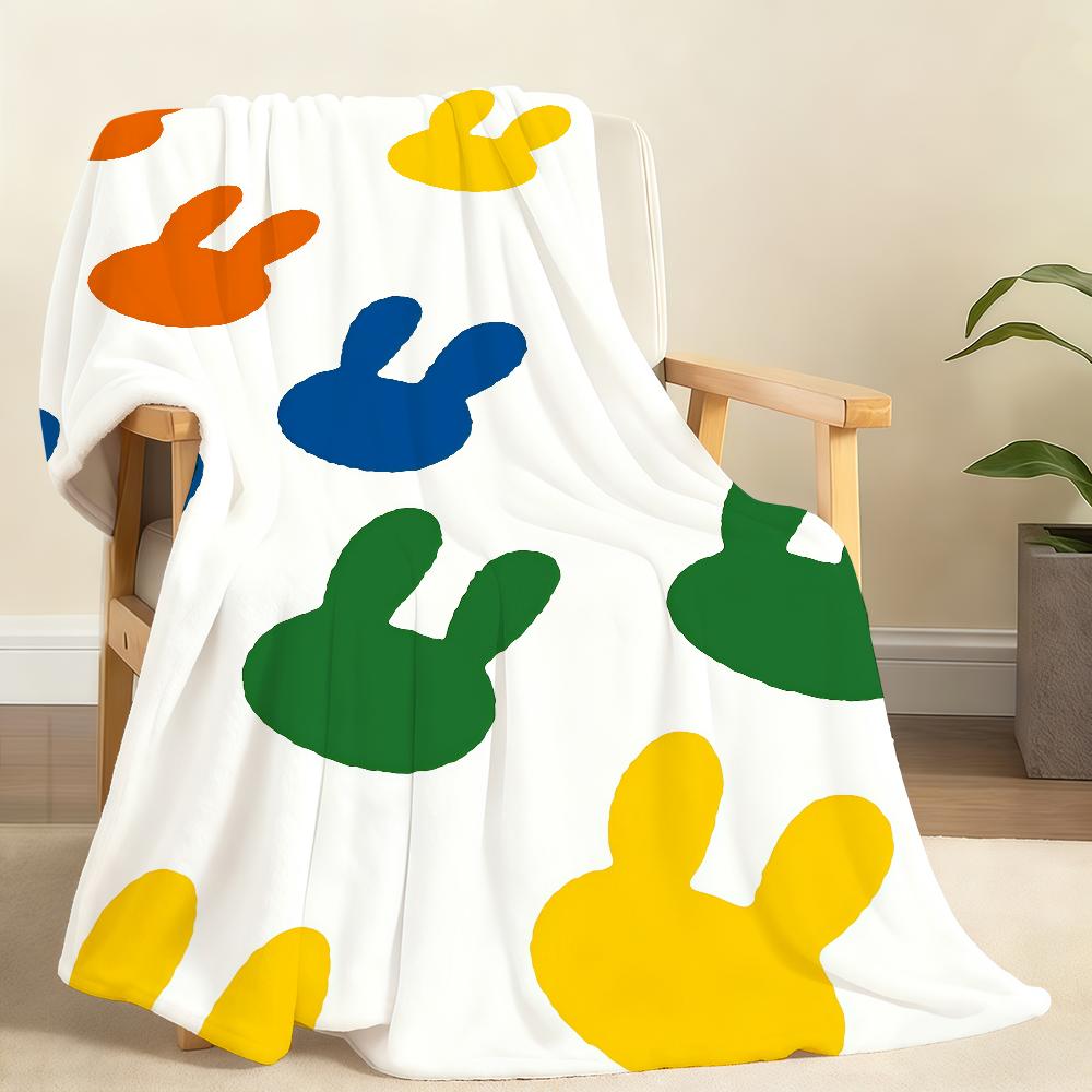 Cute M-MiffyS Kawaii Blanket Soft Throw Blanket for Home Bedroom Bed Sofa Picnic Travel Office Rest Cover Blanket Gift 100x150cm