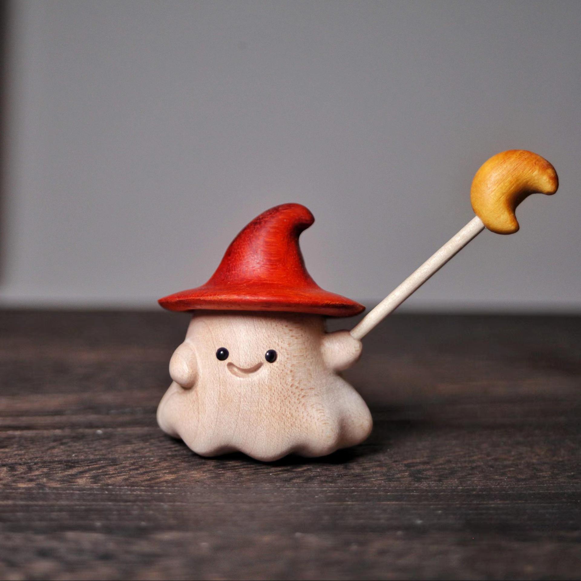 

Solid Wood Elf Ornament: Creative Carved Home Decoration