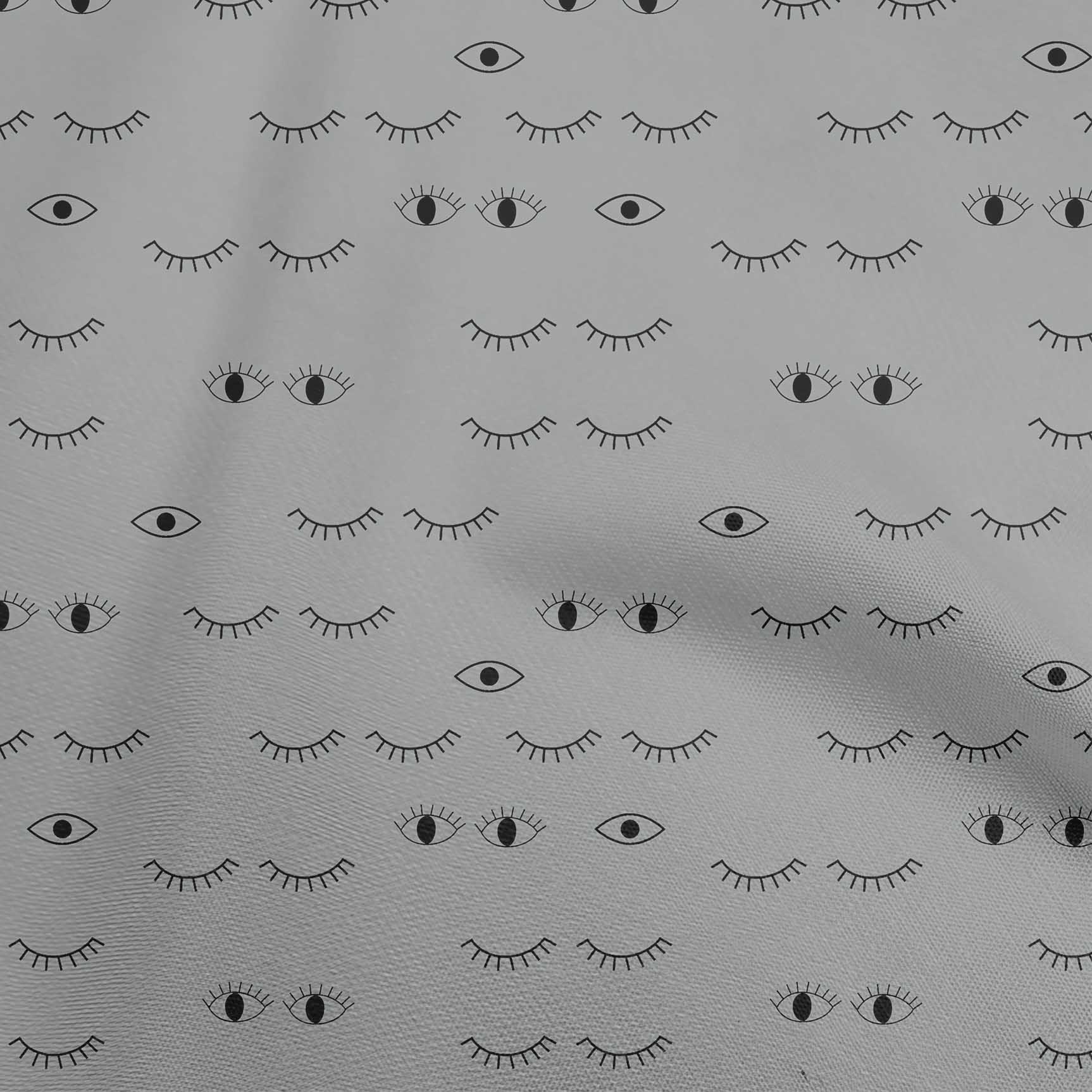 

oneOone Cotton Poplin Black Fabric Eye Print Sewing Material Print Fabric By The Yard 42 Inch 42 Inch Wide - Viscose Chiffon сірий колір