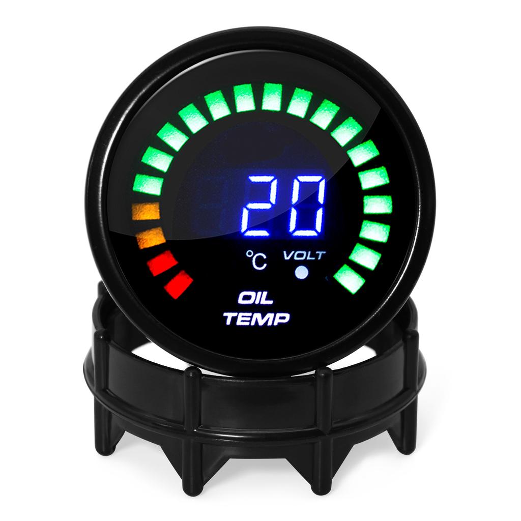 Vehicle Meter 20~150 ℃ Digital Oil Temp Gauge 2'' 52mm Oil Temperature Meter with Sensor 1/8NPT for Universal 12V Racing Car