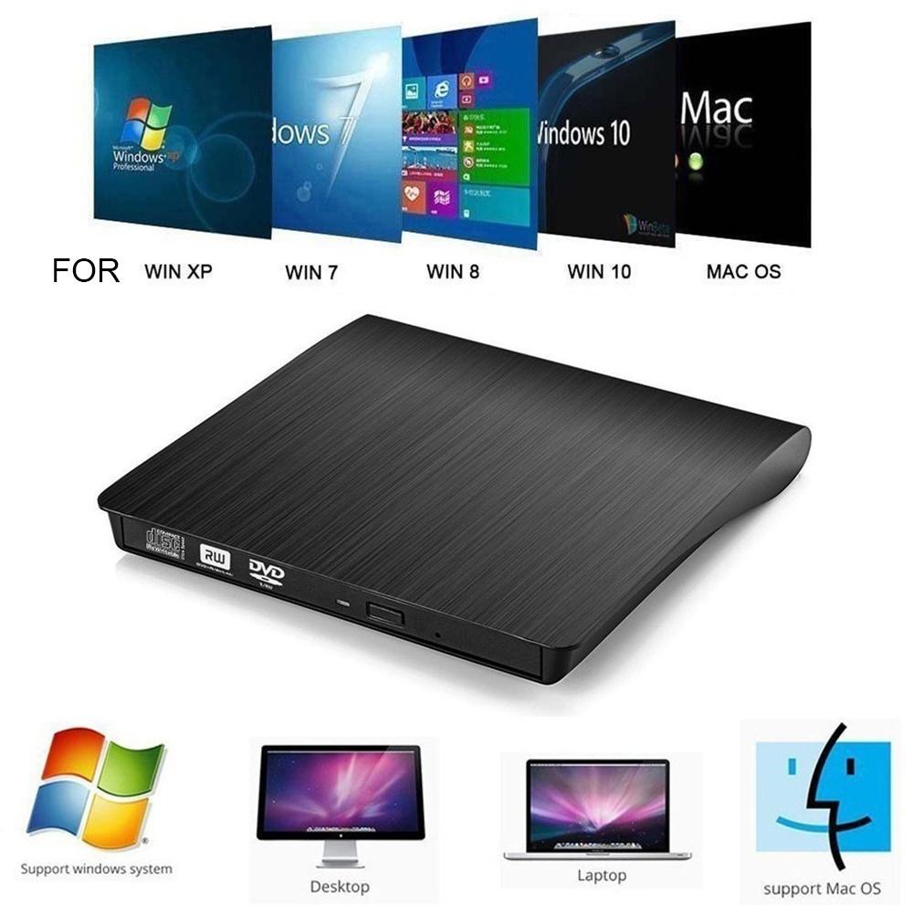 External USB 3.0 CD DVD Drive Burner Writer for Laptop Desktop Mac Windows Linux Portable High Speed