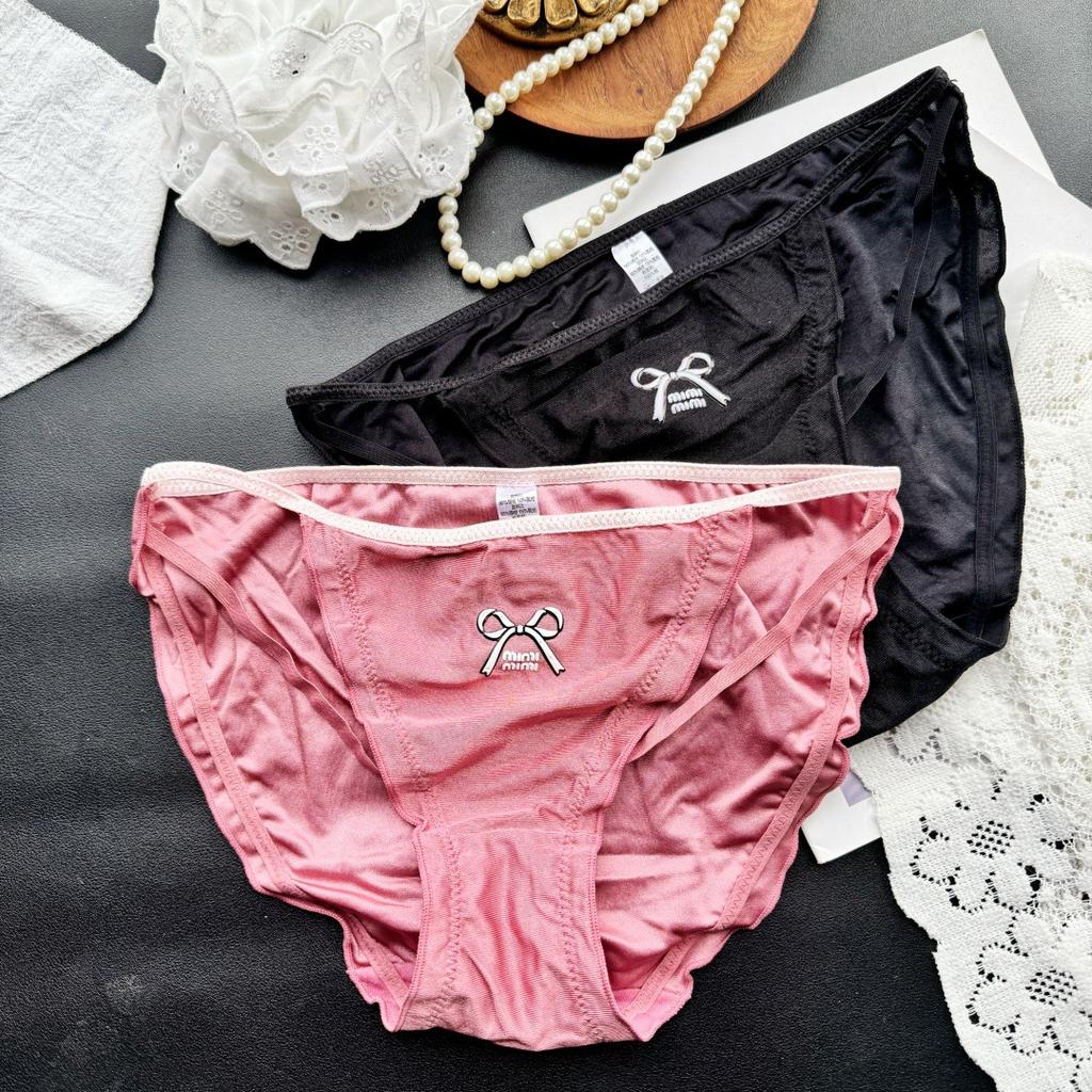 Ladies Summer Sexy Cute High Split Satin Ice Silk Triangle Panties