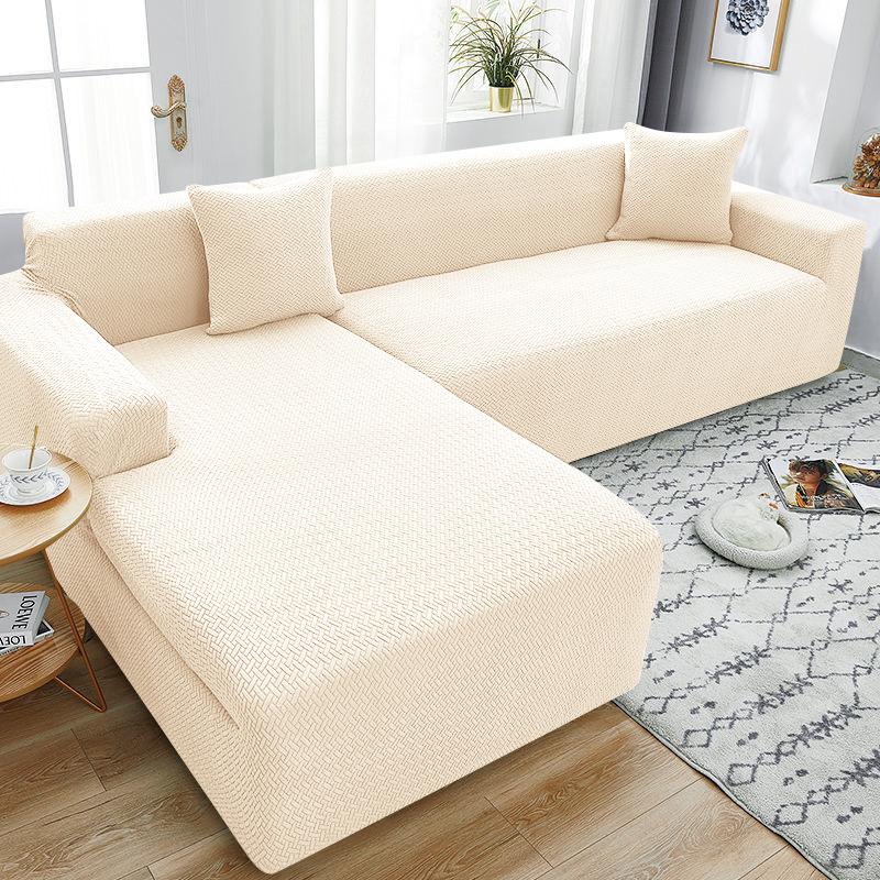 Jacquard Stretch Sofa Slipcover Spandex Elastic Sectional Sofas Covers for Living Room Chaise Longue Couch Cover 1/2/3/4-seater