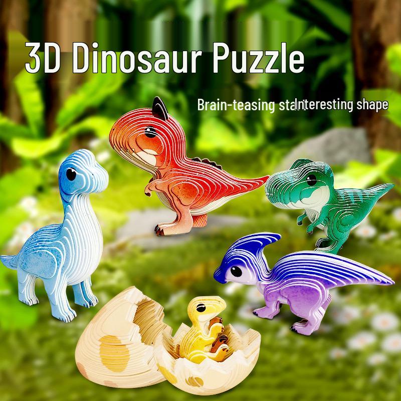 Dinosaur Egg 3D Puzzle Toy - Educational, DIY, Handmade Paper Assembly for Toddlers