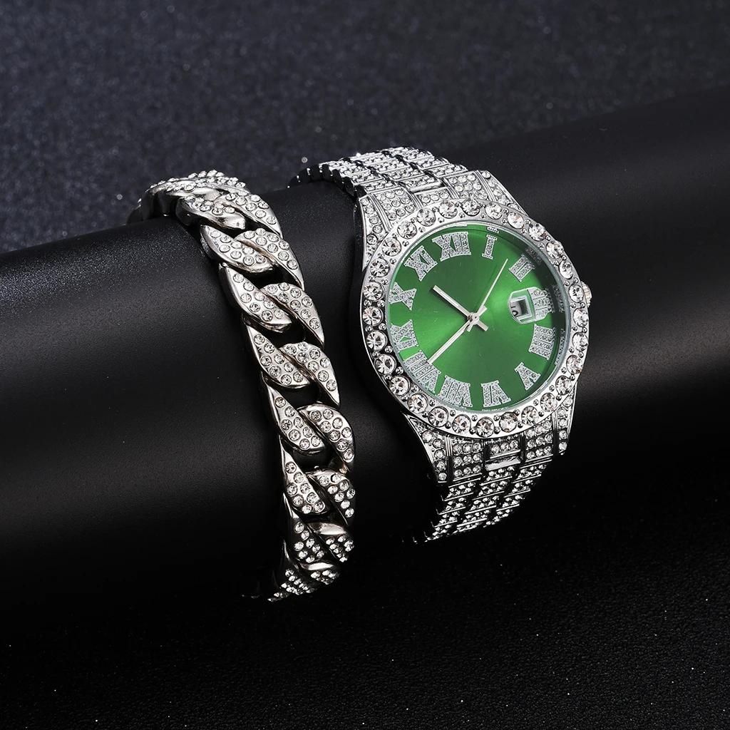 Iced Out Watch Men Luxury Brand Full Diamond Mens Watches AAA CZ Quartz Men's Watch Waterproof Hip Hop Male Clock Gift for Men