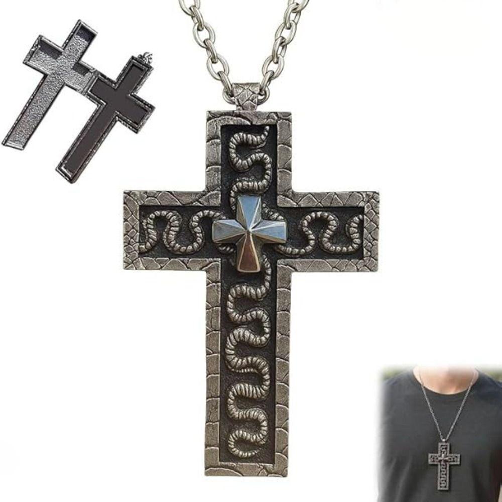 With Secret Compartment Cross Pendant Necklace Openable Charm Jewelry Chain Pendant Necklace