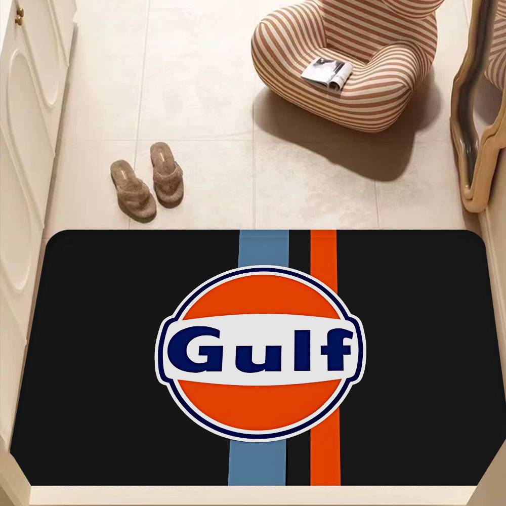 G-Gulf Racing Car Logo Room Mats Anti-slip Absorb Water Long Strip Cushion Bedroon Mat Household Carpets