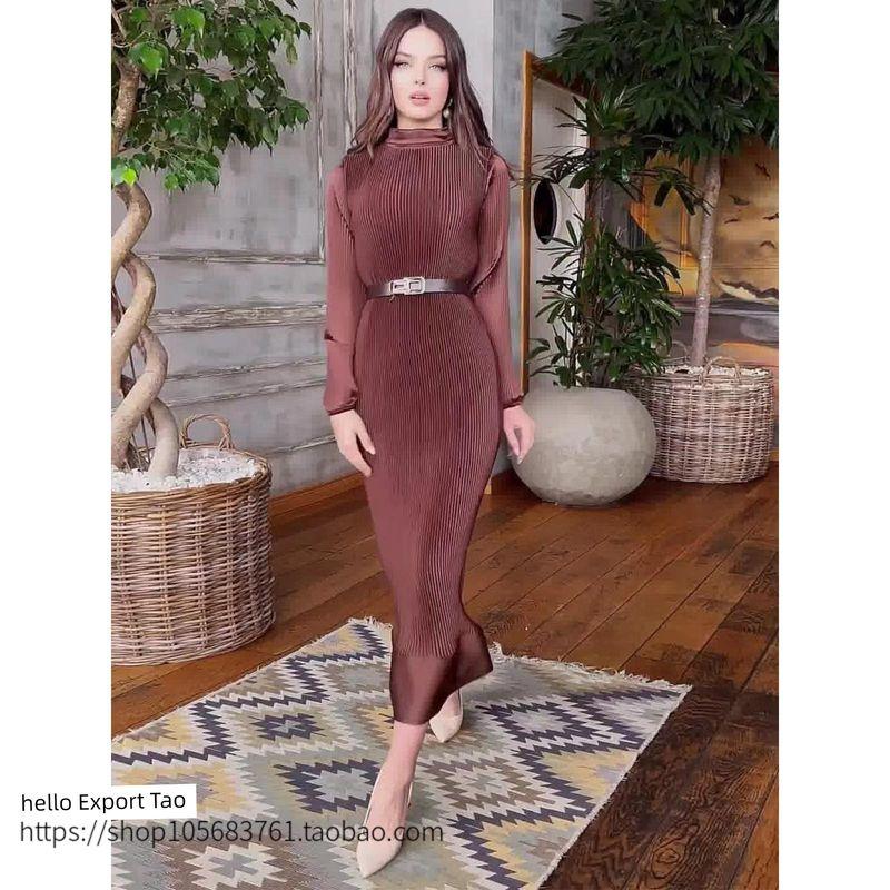 Fashion Wind New Arrival Fashion Pleated Ruffles Silm Dress Ruffle Edge Pleated Dress