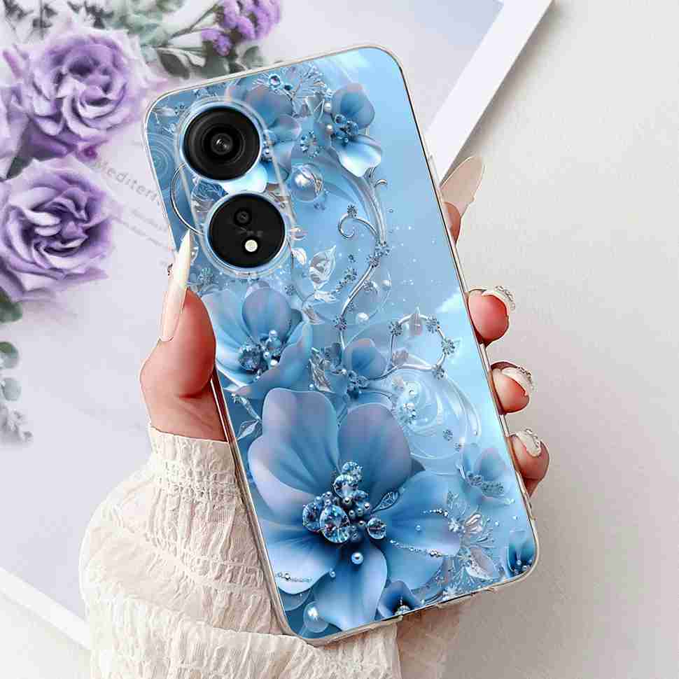 For Oppo A1 Pro 5G 6.7" Case Fashion Flower Painting Soft Silicone TPU Back Cover For Oppo A1 Pro a1 Pro PHQ110 Cases Bumper