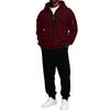 Men's Athletic Tracksuit Set with Full Zip Hoodie and Black Jogger Pants