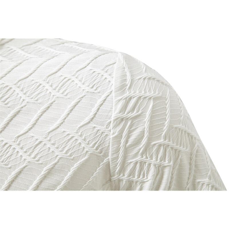 New Summer Men's Round Neck Short Sleeve T Shirt Casual Solid Colar T-Shirts Fashion Diamond Shaped Design Top Tees Streetwear