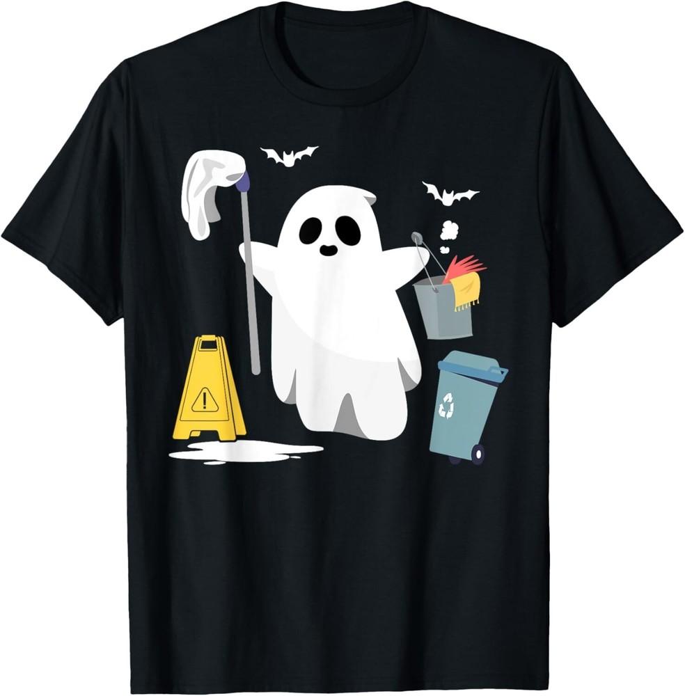

School Custodian Janitor Ghost Halloween Tee Gift Unisex T-Shirt 3XL