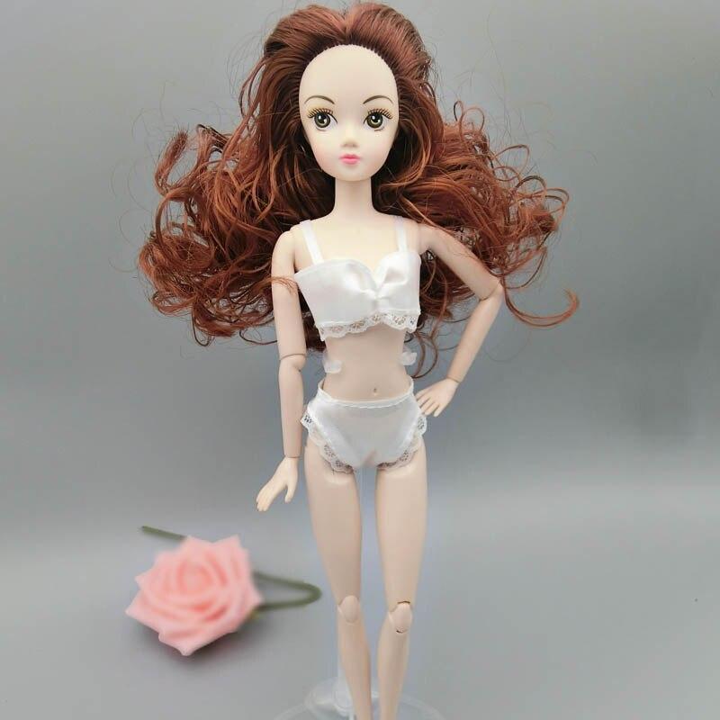 Bílá sexy móda pyžamo spodní prádlo noční prádlo krajkové noční šaty + podprsenka + spodní prádlo oblečení pro panenku Barbie oblečení