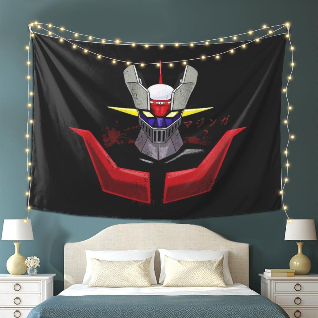 Mazinger Z Goldorak Actarus Grendizer Mask Tapestry Wall Hanging Aesthetic Home Decor Tapestries for Living Room Bedroom