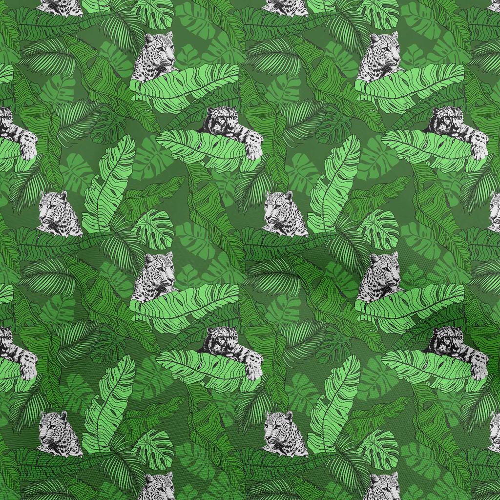 oneOone Cotton Flex Light Green Fabric Tropical Sewing Material Print Fabric By The Yard 40 Inch