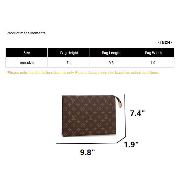 Louis Vuitton Toiletry Pouch 26 Classic Monogram Canvas And Leather Wash Bag Unisex Pouches Brown M47542