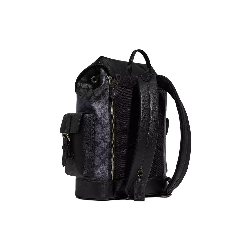 Coach Hudson 30 Classic Monogram Coated Canvas And Leather Backpack Large Men Backpack Charcoal CR388-QBMI5
