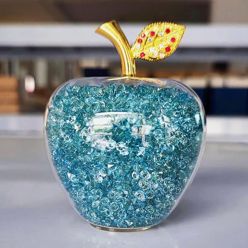 Apple Statue Glitter Glass Crystal Home Decor Christmas Eve Ornaments Gift Christmas Eve Ornaments Home Desktop Decoration 2025