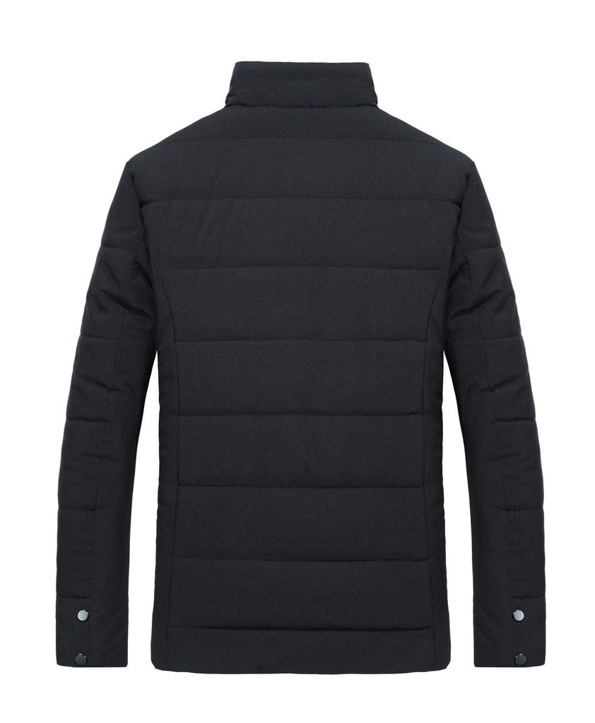 Men's  Windbreaker Cotton Padded Anorak Thick Black Coat Winter Parka Fur Collar Casual Fleece Warm Jacket