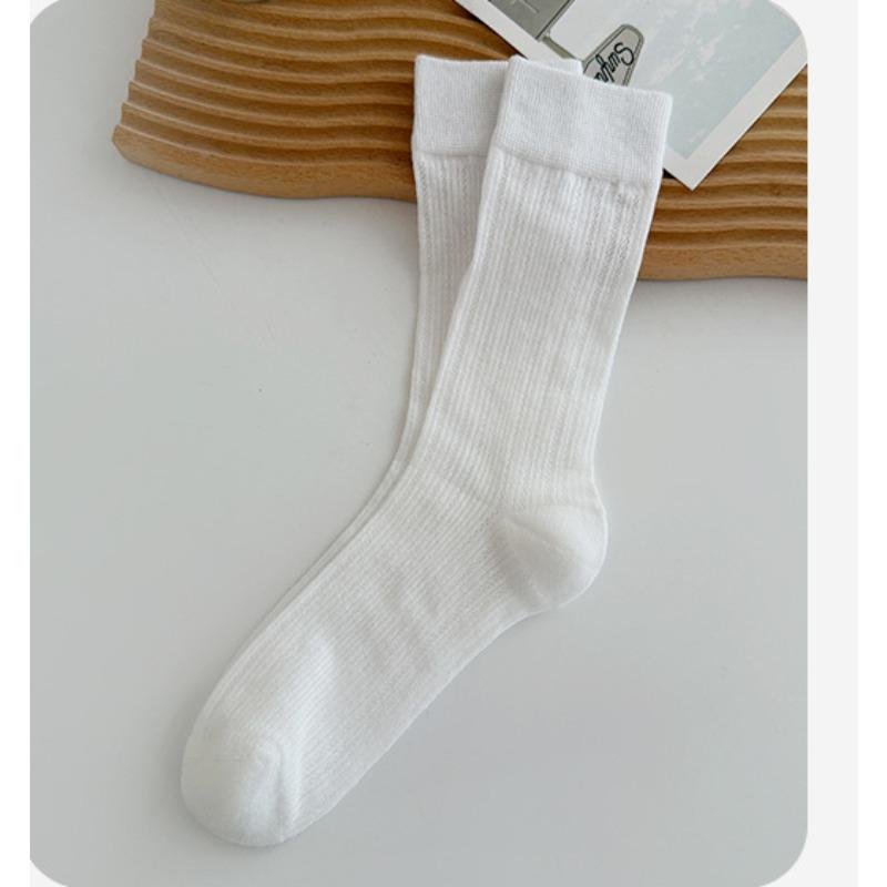 

Летние однотонные носки до середины икры для женщин, сетчатые дышащие балетные махровые носки, полые тонкие хлопковые носки, длинные носки до середины икры 1 pair