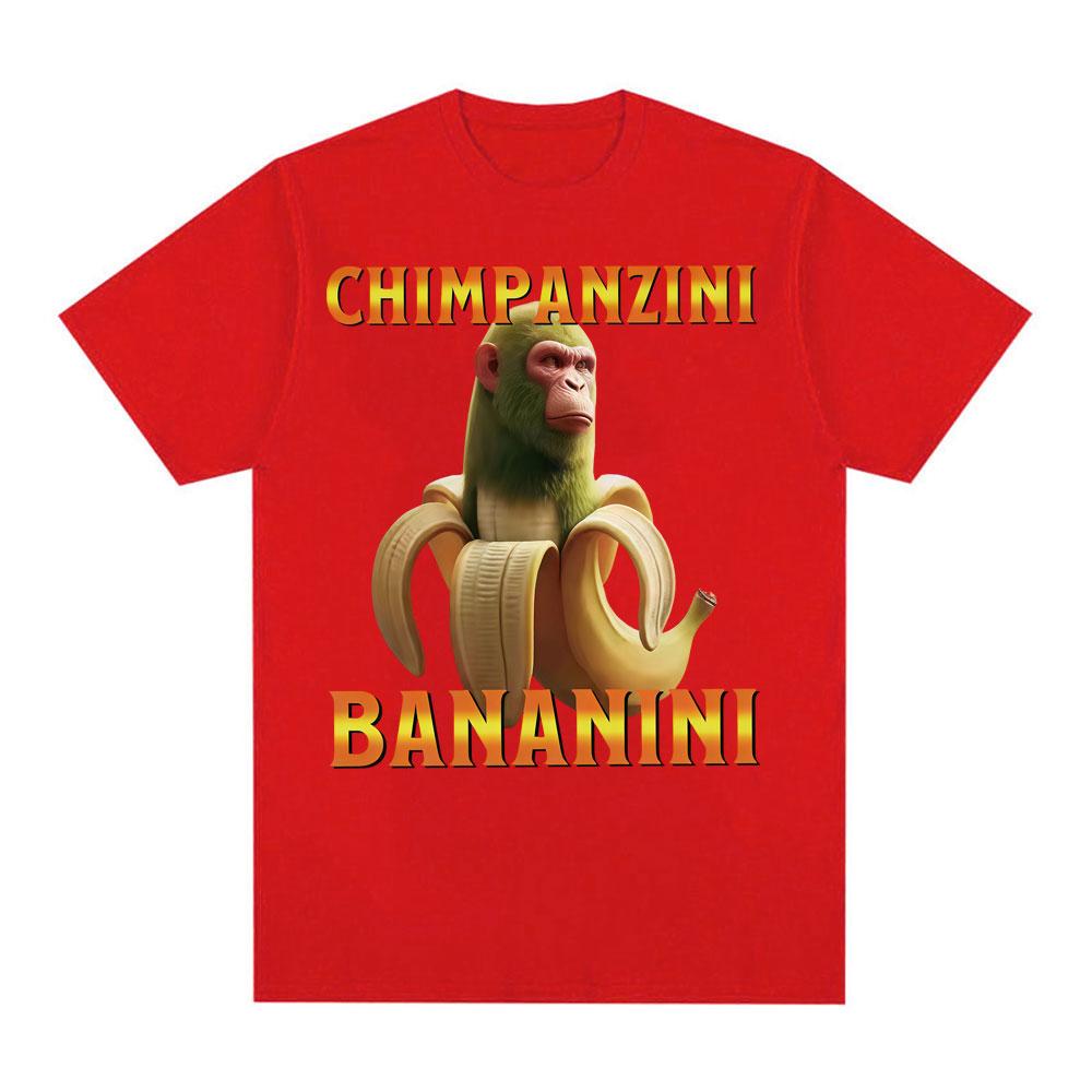 Chimpanzini Bananini Funny Banana Monkey Meme T Shirts for Unisex Women Fashion Humor Style T-shirt Casual Cotton Oversized T Shirt S