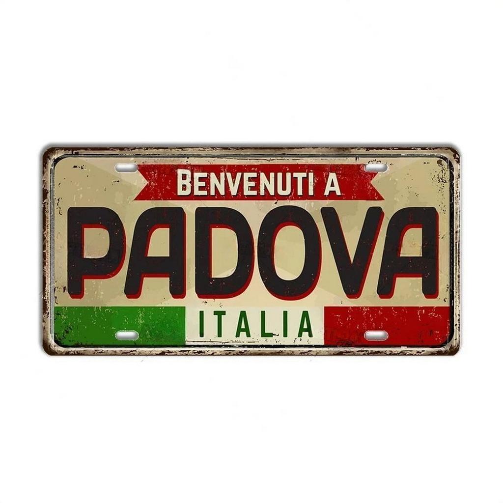 Mfoever Tin Italy License Plates for Wall Art Decoration Metal Tin Signs Vintage Tags Metal Automotive Signs For Cafe Bar Club Garage Pubs