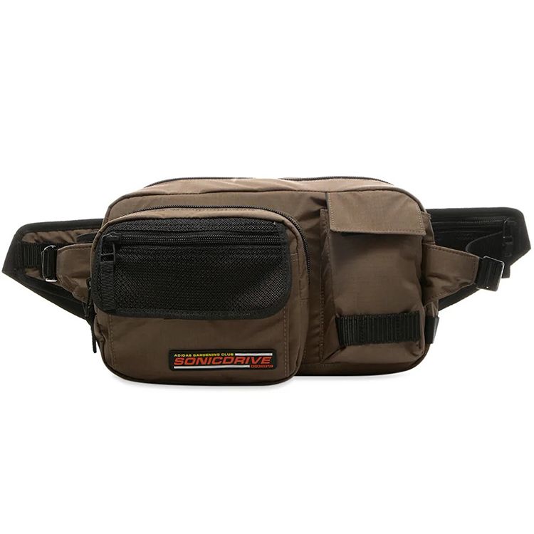 Adidas Consortium Sonicdrive Zipper Nylon Waist Bag Unisex bags Brown FQ3401 Brown